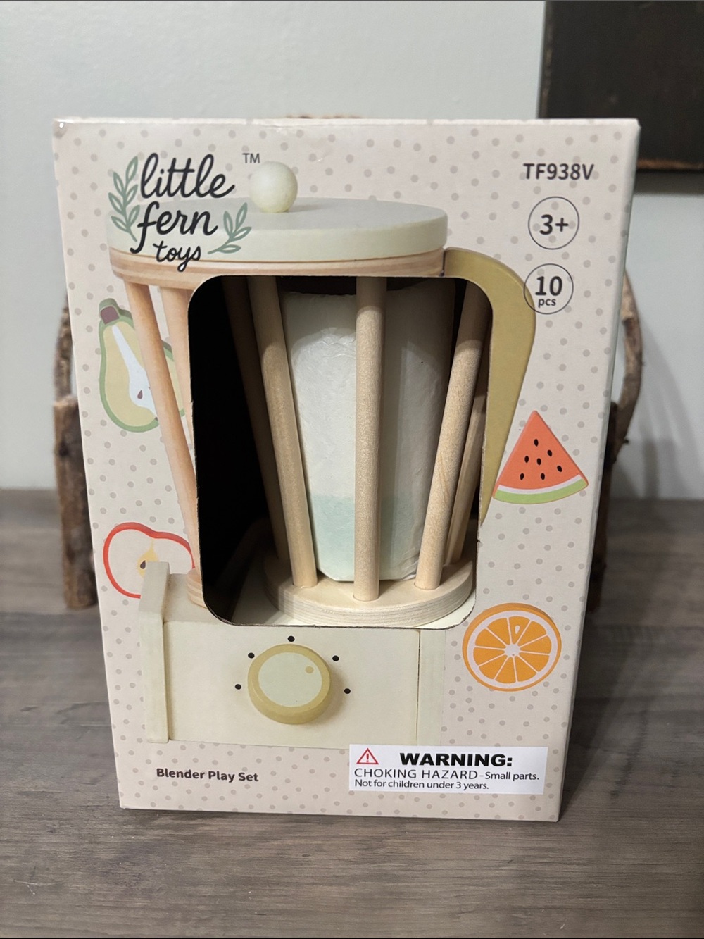 Little Fern Toys Wooden Blender Play Set NEW
